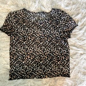 leopard print stretchy cropped tee from american eagle